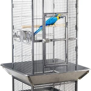 Modern Bird Cage with Open Roof, Swing, and Feeding Bowls â€“ Perfect for Parrots and Indoor Birds