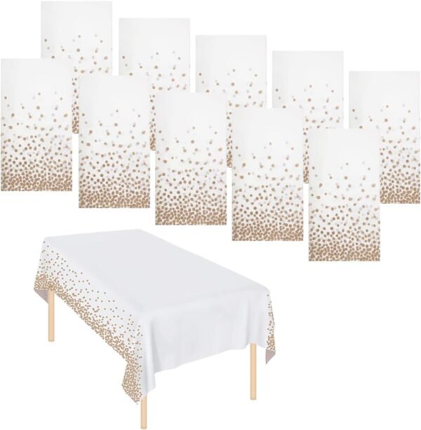 10 Pack Tablecloths Disposable Table Covers Parties Table Clothes Skirt Wipeable Plastic Tablecloth Waterproof Party Tablecloths for Indoor or Outdoor Birthdays Weddings Christmas