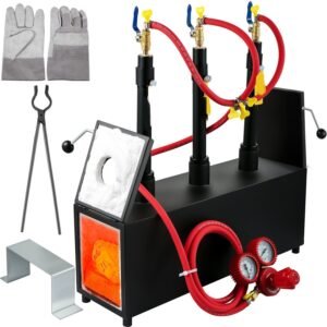 Portable Gas Propane Forge Furnace Burner Three Burners Making Metal Tools