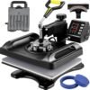 Black Heat Press Machine 12x15 Inch â€“ 6-in-1 Sublimation Press for T-Shirts, Mugs, Hats, and More