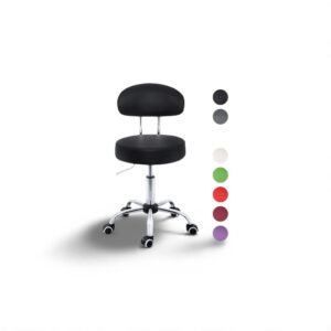 swivel stool with backrest Roller Stool, Work Stool, Height-Adjustable 47-60 Cm, Swivel Stool with Wheels, Office Chair, Swivel Chair, Cosmetic Stool
