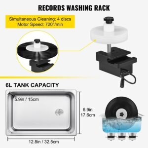 6L Vinyl Ultrasonic Cleaner with Foot Pedal Mop Bucket with 145cm Stainless Steel Handle, 5 Microfiber Mop Heads & 5 Cleaning Cloths - Ideal for Easy Floor Cleaning and Home Use