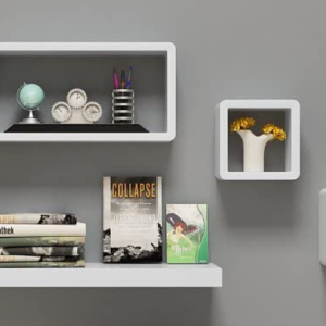 Set of 3 Cube Floating Wall Shelves