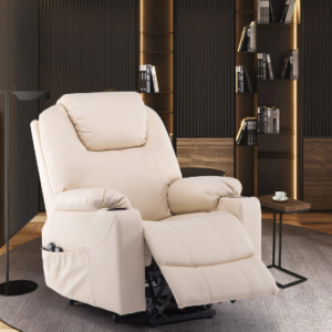 Electric Faux Leather Massage Recliner Chair with Heat and Vibration â€“ Relaxing Heated Massage Chair for Home and Office Use