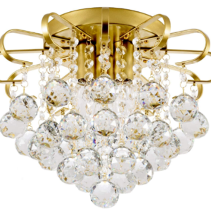 Elegant Crystal Chandelier Ceiling Light with 3 E14 Bulb Sockets â€“ Stylish Hanging Light Fixture for Living Room and Dining Room