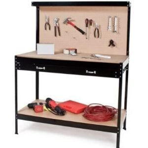 Solid Stand Workmate Garage Steel Toolbox Storage with Rubber Feet colour red