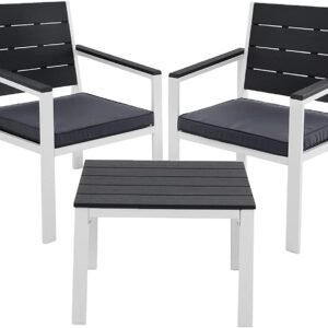 Set of 3 Garden Furniture 2 Chairs 1 Garden