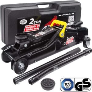 Hydraulic Trolley Jack 2T with Flat Lifting Height 85-330mm for Car and Vehicle Maintenance