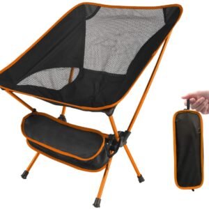 Collapsible Lightweight Portable Chairs, Foldable Outdoor Camping Chairs with Comfortable Seating for Travel, Beach, and Patio Use