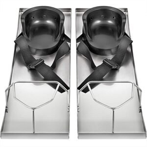 Two Concrete Knee Boards Slider Knee Boards Stainless Steel Pair Moving Sliders Knee Pads & Board Straps for Concrete Finishing 28â€ x 8â€