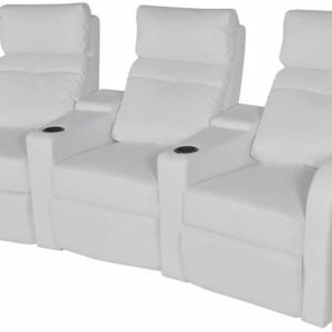 White 3-Seater LeatherÂ Sofa for Home