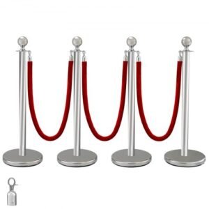 Silver Queue Barrier Posts Stands