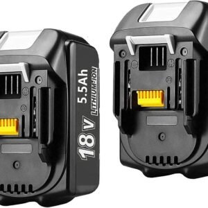 2-Pack 5.5Ah Lithium-Ion Batteries for Makita 18V Power Tools - High-Performance Replacement Batteries with LED Indicator for Extended Runtime and Compatibility with Makita Tools