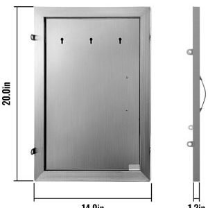 14x20" Single-Walled Stainless Steel Island Access Door â€“ Perfect for Kitchen and BBQ Applications