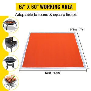 Fire Blanket 67" x 60" with 1022Â°F Rust Iron Red Fiberglass Welding Blanket â€“ Heavy-Duty Heat Resistant Fire Safety Cover