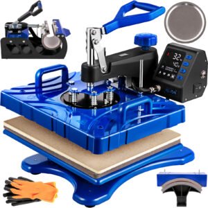Heat Press 5-in-1 Multifunction 12x15 Sublimation Machine for DIY T-Shirts, Mugs, Caps, and Custom Printing