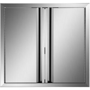 Outdoor kitchen access doors measuring 610 x 610 mm Stainless steel cabinet doors on the BBQ island