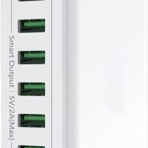 USB Charger 60W 12A USB Charging Station Multiple USB Socket USB Charger Desktop Charger for iPhone iPad, Smartphone Android Tablet and more