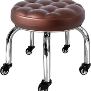 Small Swivel Rolling  Round Stool 5 Position Soft Footstool